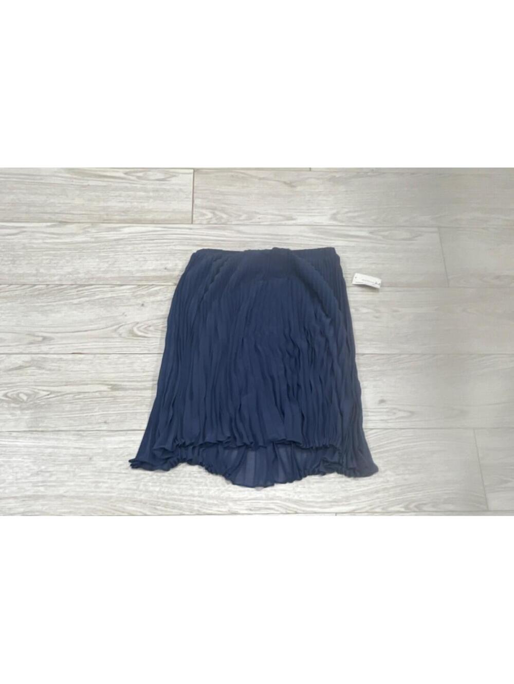 NEW WITH TAGS Maison Jules Women's Gray Navy Blue Chiffon Skirt SIZE M $38